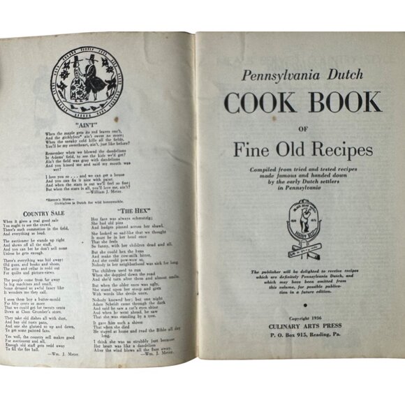 Pennsylvania Dutch Cook Book From Fine Old Recipes Set Of Two 1936 1987 SC Vtg - Picture 3 of 16